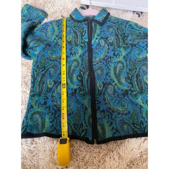 Vintage Pendleton Merino Wool Jacket Vibrant Paisley Classic Cozy Old Money Boho - Picture 6 of 7